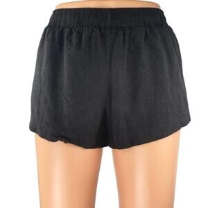 Princess Polly Women's Black Linen Elastic Waist Casual Lounge Shorts Size 4